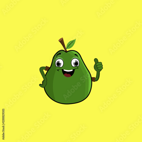 Vector graphic of a cartoon Guava giving a smiling thumbs up. This vector is perfect for t-shirt designs, decorations, templates, banners, backgrounds, wallpapers, and branding etc.
