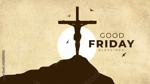 Good friday cultural background for spiritual belief and faith vector. Good Friday post and creatives. Happy Good Friday and Holy Week Flyer Design. 