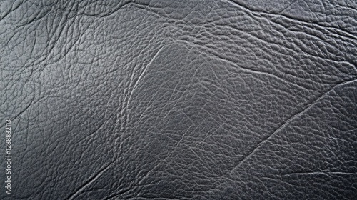 Dark Gray Leather Texture Background Detailed Closeup View Showing Wrinkled Surface Subtle Light