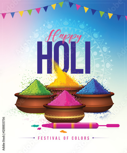 Indian Festival Holi, Festival of colours and Hindi Translate to Bura Na mano Holi Hai, poster and banner