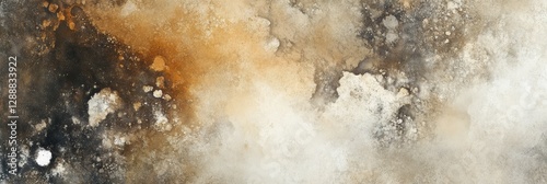 Abstract Brown Beige Watercolor Texture Background With White And Gray Splashes And Splatters