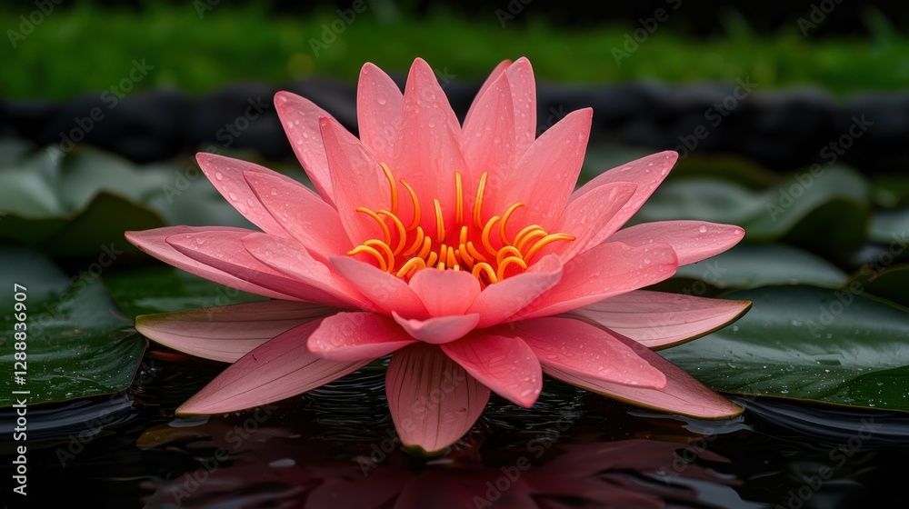 Tranquil water lilies blooming in serene pond nature photography peaceful environment close-up view Tranquil water lilies blooming in serene pond nature photography peaceful environment close-up view