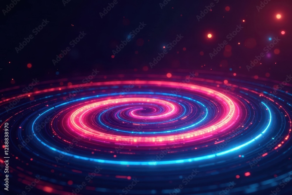 Obraz premium Dynamic circular spiral, radiating sound wave lines , vibration, pattern
