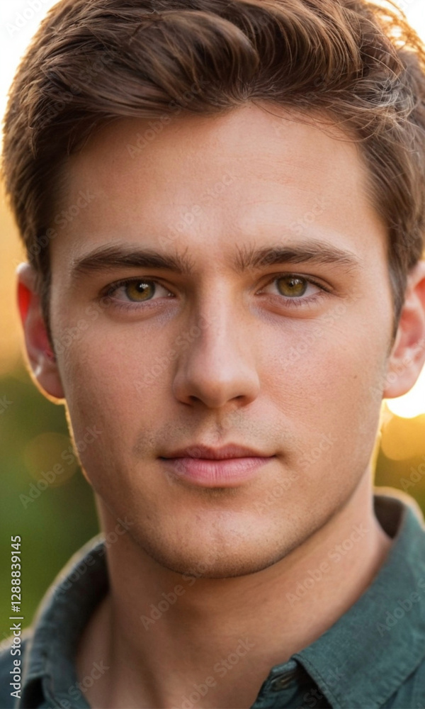 Sunlit Portrait of a Young Man Sunlit Portrait of a Young Man