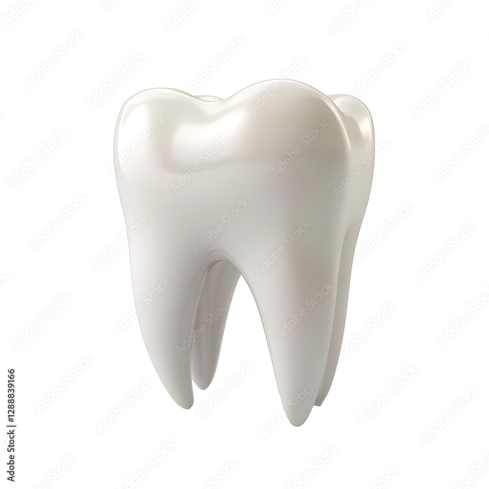 Detailed 3D Rendering of a Human Tooth on a Clinical White Background Detailed 3D Rendering of a Human Tooth on a Clinical White Background