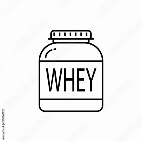 Protein whey supplement icon vector sign
