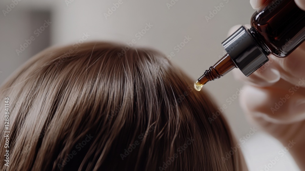 Fototapeta premium Hair restoration session in a cozy beauty clinic. Featuring advanced regrowth solutions and rejuvenating treatments