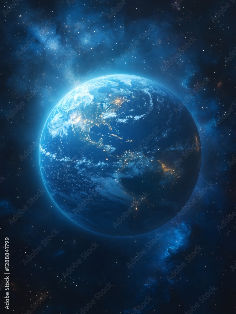 Planet earth rotating in space showing north and south america Planet earth rotating in space showing north and south america
