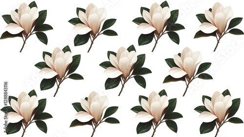 Popular design, flower with branches and leaves