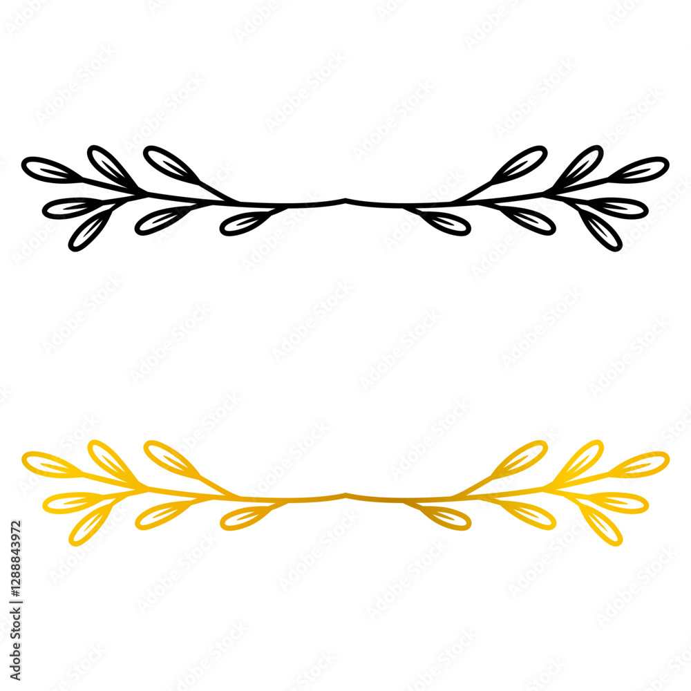 Obraz premium Aesthetic black and gold leaves dividers 