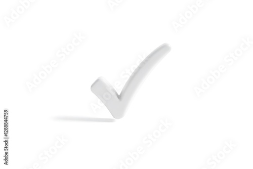 Check icon 3d isolated on white background Paper art style
