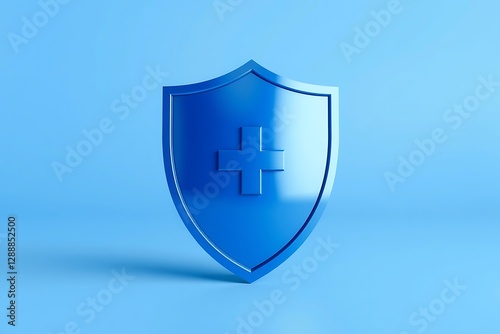 Medical health protection shield with cross. Healthcare medicine protected abstract guard shield concept. Health, medical and life insurance service. Realistic vector illustration.
