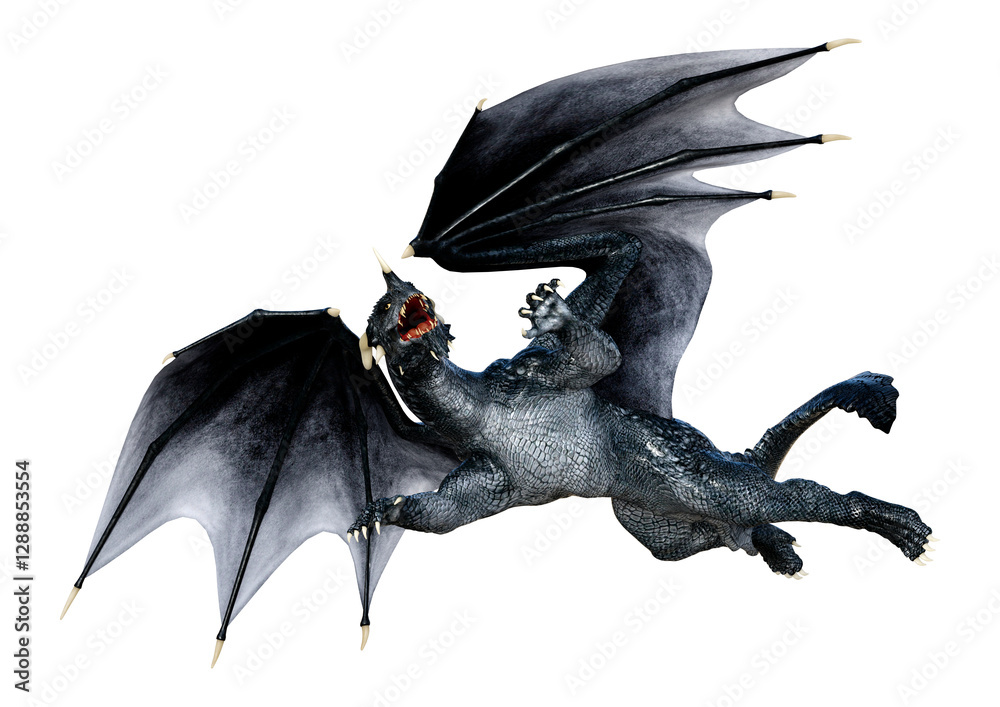 Fototapeta premium 3D Rendering Fairy Tale Dragon on White