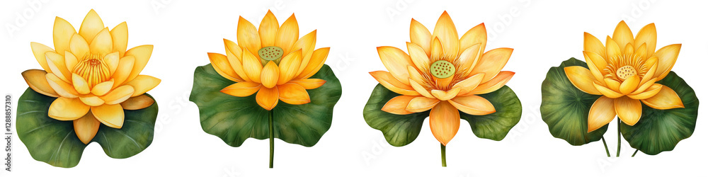Obraz premium Golden Yellow Lotus Flower Symbolizing Enlightenment and Beauty