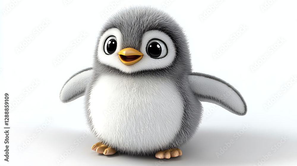 Fototapeta premium A cute penguin with a big smile on its face. generated using AI