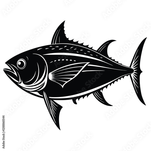 tuna fish on a white background
