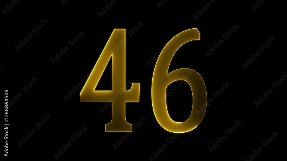 46 text animation by yellow color neon on black background. 46 text animation by yellow color neon on black background.