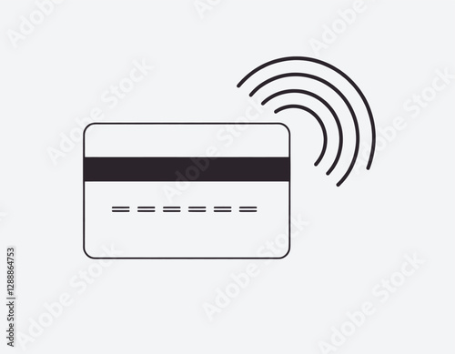 Contactless payment card with WiFi symbol above