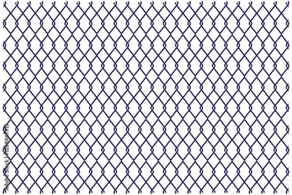 Fototapeta premium Wire mesh fence, background. Vector illustration