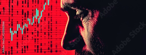 Intense Businessman Analyzing Financial Trends