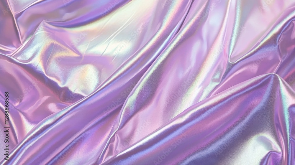 Fototapeta premium Iridescent Satin Fabric with Colorful Hues and Soft Texture