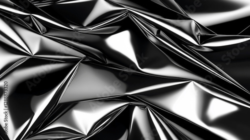 Wallpaper Mural Shimmering black crumpled foil texture creating a dramatic backdrop for product photography Torontodigital.ca