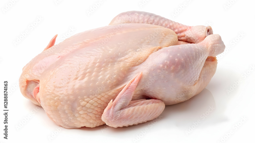 Raw Whole Chicken Isolated on White Background Raw Whole Chicken Isolated on White Background