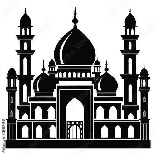 Mosque silhouettes isolated art
