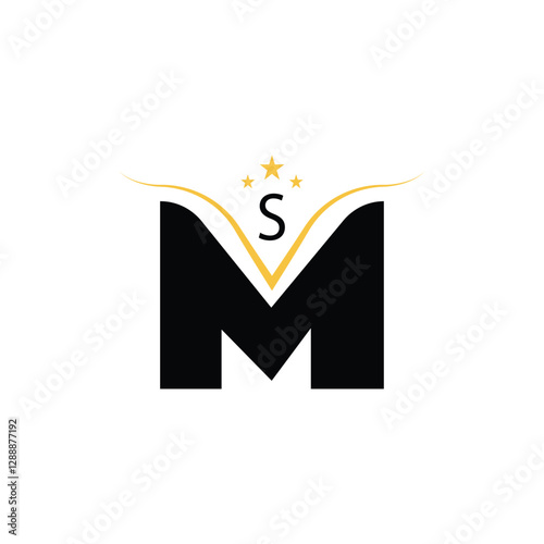 MS m s creative modern letter icon SM unique artistic logo design template