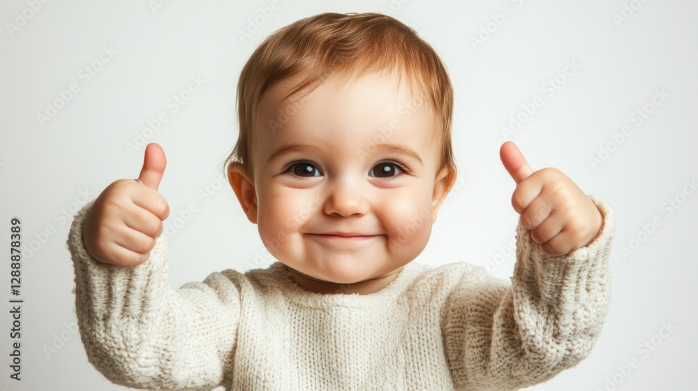 happy baby showing thumbs up and smiling at the camera on transparent background happy baby showing thumbs up and smiling at the camera on transparent background