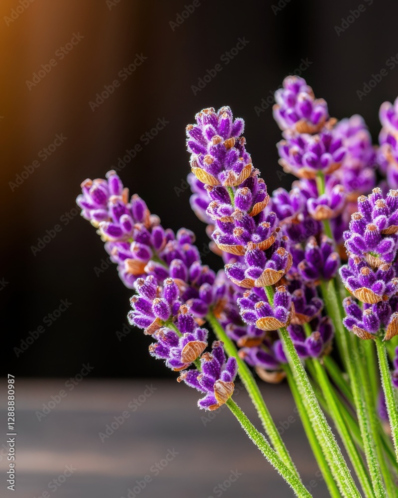 Fototapeta premium Beautiful Lavender Flowers with Vibrant Purple Blooms and Green Stems