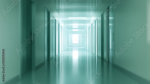 Wallpaper Mural Beautiful blurred background of a modern office interior in gray tones with panoramic windows, glass partitions and orange color accents. Torontodigital.ca