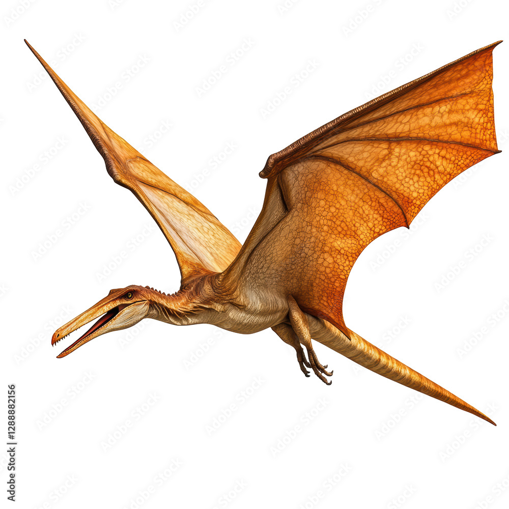 Obraz premium Isolated Pterodactyl Dinosaur with Sharp Teeth
