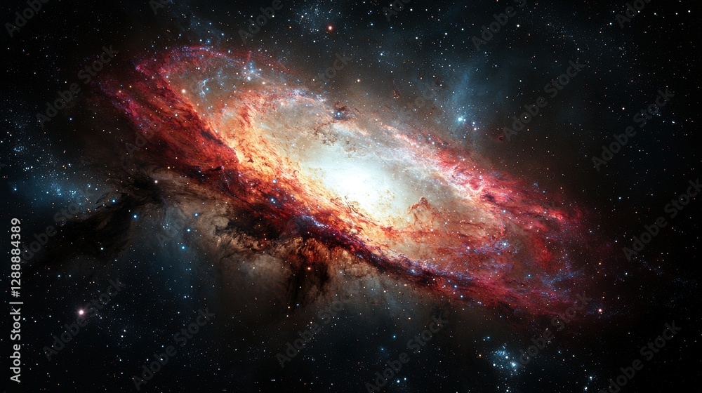 Fototapeta premium Beautiful Spiral Galaxy with Bright Colors and Cosmic Details