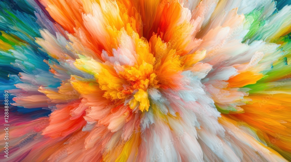 Colorful Explosion of Abstract Art with Soft Fluid Brush Strokes Colorful Explosion of Abstract Art with Soft Fluid Brush Strokes
