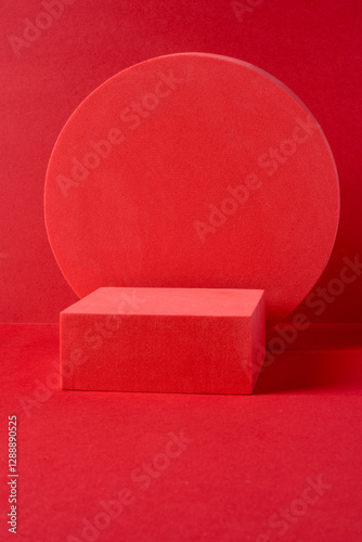 3d stand podium red color