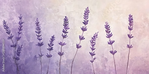 Delicate lavender sprigs, painted in soft purples.
