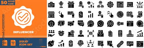 Influencer Solid Editable Icons set