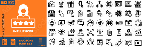 Influencer Duotone Editable Icons set