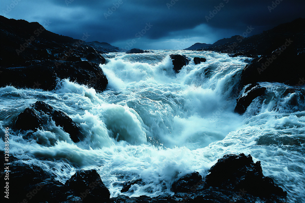 Obraz premium waterfall scenes: capturing the power and beauty of waterfalls explore te