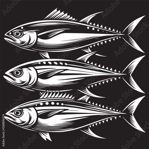 Tuna seafood.Tuna fish vector illustration.