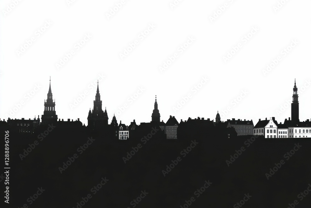 Copenhagen Skyline. Iconic Copenhagen Skyline with Skyscrapers and Downtown Buildings Copenhagen Skyline. Iconic Copenhagen Skyline with Skyscrapers and Downtown Buildings