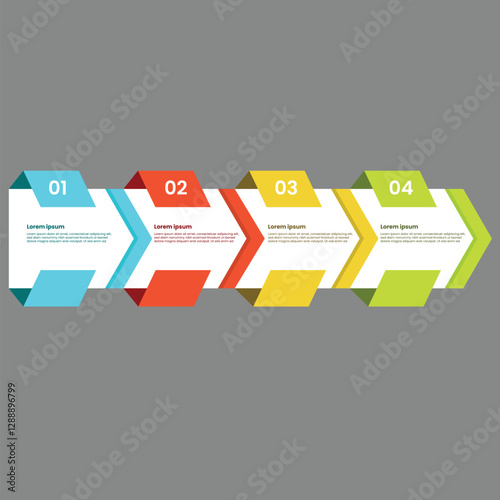 Infographic Business Presentation Flat Design Vector Simple Colorful