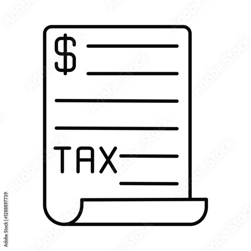 Tax    thinline icon , vector, pixel perfect, illustrator file
