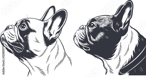 French Bulldog dog silhouette, playful and affectionate, perfect for dog lovers, pet care illustrations