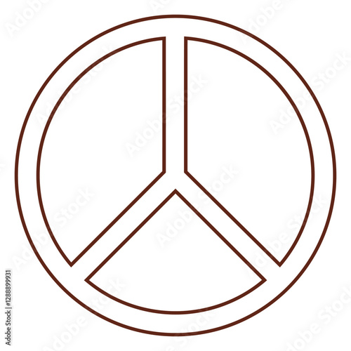 Symbol of Peace: A simple yet powerful visual representation of the peace symbol, elegantly outlined in a clean, minimalist style. 