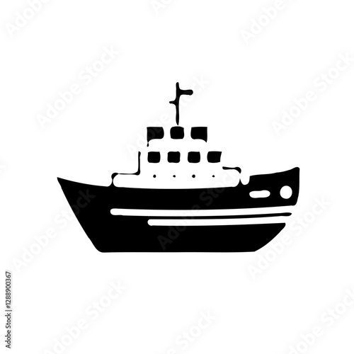 Minimalist Ship Icon for Maritime Adventure