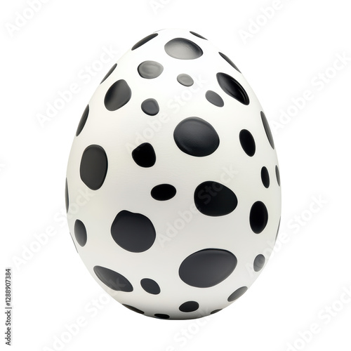 Wallpaper Mural Isolated Rendered Egg with Deep Black Spots, Smooth Surface Torontodigital.ca