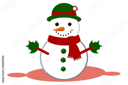 snowman with christmas tree
