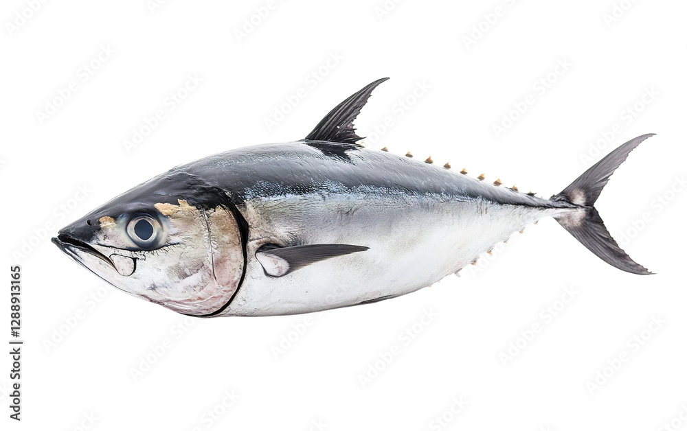 Fototapeta premium Fresh atlantic bluefin tuna on transparent or white background,png